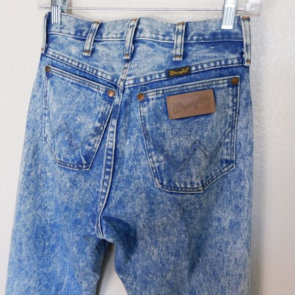 Wrangler Jeans Women Size 9 Cowboy USA Made 13MHDG Blue Acid Wash Vintage 80s - Picture 8 of 11
